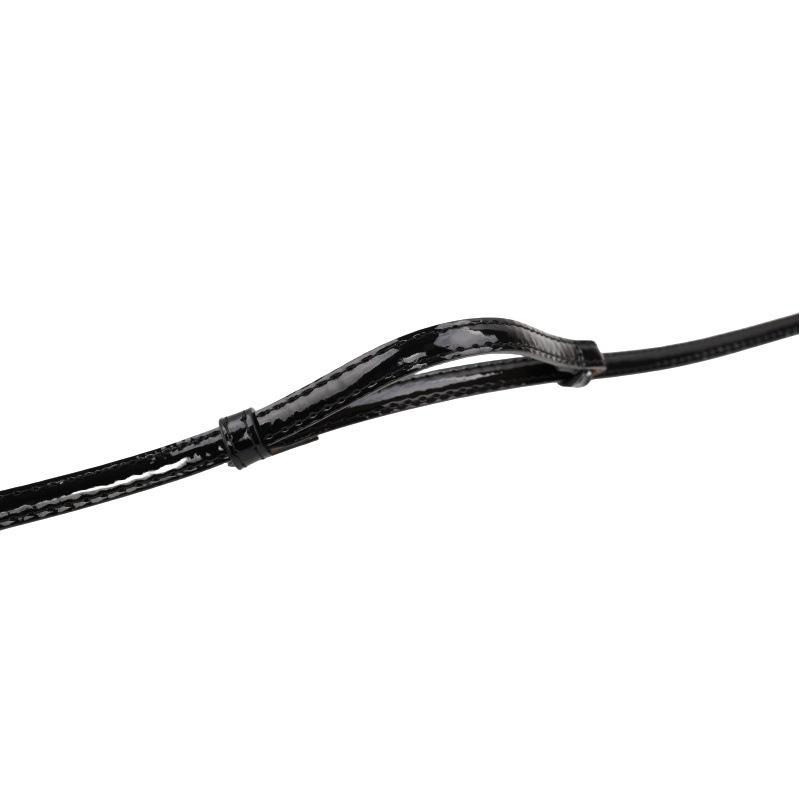 Pearl Black Leather Waist-Cinching Belt for Women - Stylish and Versatile Thin Waistband