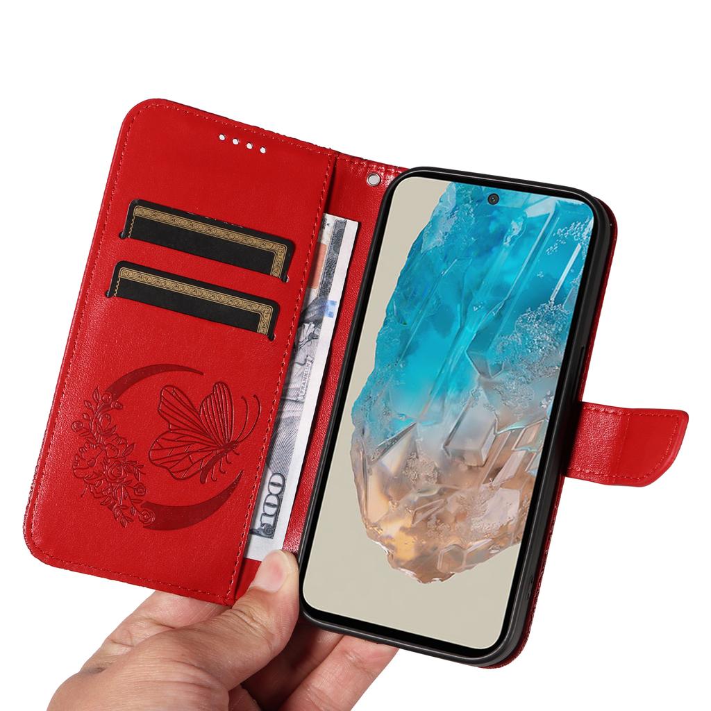 For Samsung Galaxy M35 5G Case Butterfly Design Flip Leather Phone Cover