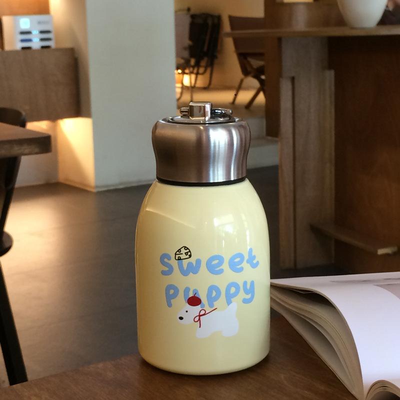 New Year'S Christmas, Bell Apple Puppy Thermos Cup Stainless Steel Water Cup, Portable Cartoon Repair Hook Portable Cup