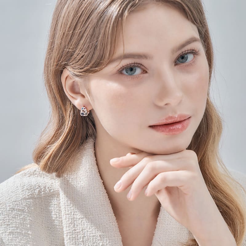 ELLE Jewelry 14K GF Vivid Glass One-Touch Earrings ELGPEE537