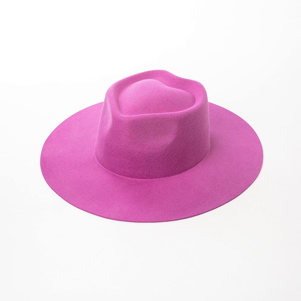 

2026New 100% wool fedora unisex wide brim solid color classic fedora style perfect for everyday autumn and winter wear mens hats M56-58CM