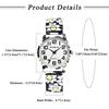Women's Chrysanthemum Floral Print Watch, Waterproof: Analog Display, One Size Fits Most, Stretchable Stainless Steel Strap, Floral Dial, Cute and