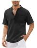 European & American Men's Hippie Casual Pocket Short Sleeve Beach T-shirt