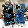 Ocean Whale Shark Soft Phone Case For iPhone 15 16 17 Air 14 Pro Max 16E Plus 13 12 Mini Plating Anti-Fall Fundas