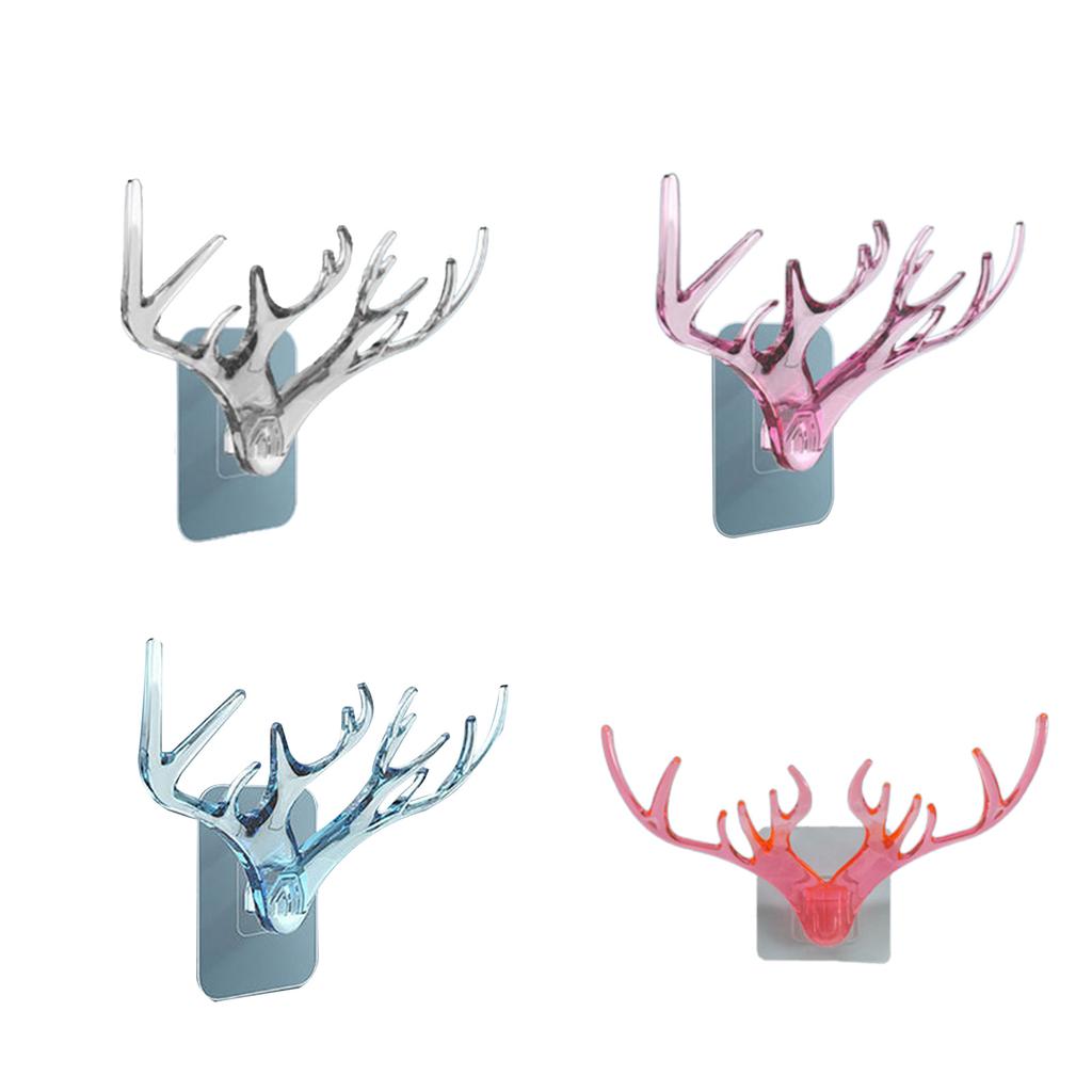 Self Adhesive Wall Hook Without Drilling Coat Bag Bathroom Door Kitchen Towel Hanger Deer Head Hook Storage Accessories