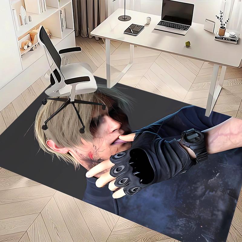 Resident Evil Leon S. Kennedy Printed Absorbent Washable Carpet, Non-Slip Bathroom Mats, Kitchen Rugs, Yoga Mat,Living Room Entrance, Camping Picnic R