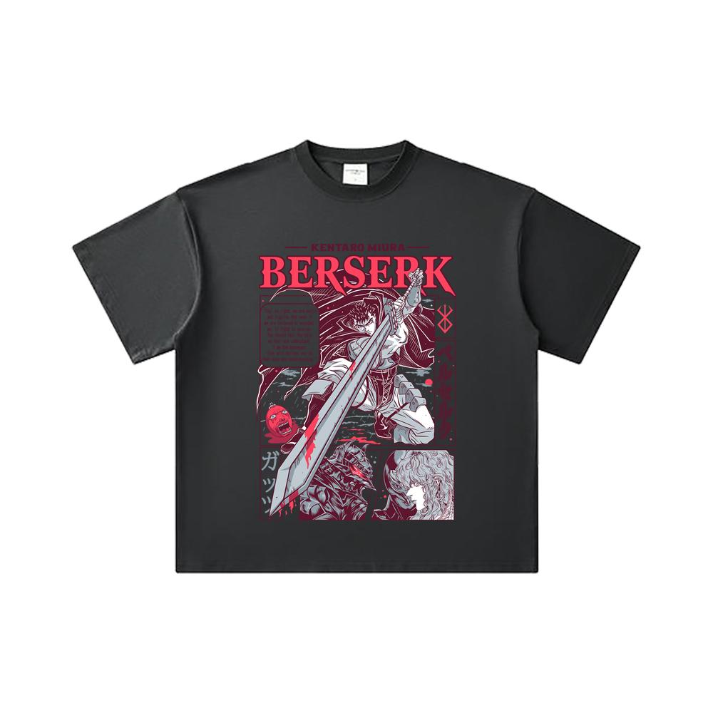 260 GSM Double Yarn 32 Count 100% Cotton Berserk V1 Guts Print Unisex Heavy Cotton T Shirt… More