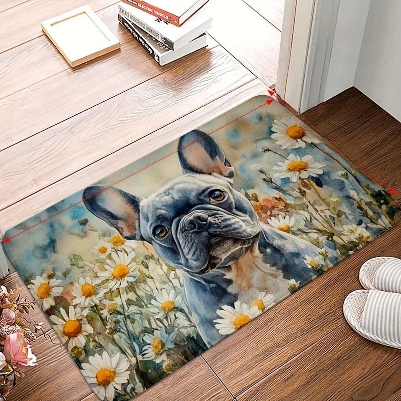 1PC Bulldog Pattern Kitchen Rugs Non-Slip Home Door Mats Pop design Living room Rug Bath Mat Carpet for Home Sink Laundry Decor