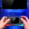 Ongwan Retro Handheld Game Console, Clear Mini Handheld Game Console, Fun and Durable for Electronic Play (Red and Blue)
