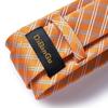 7 Colors Mens Plaid Paisley Silk Necktie Hanky Cufflink Tie Clip Boutonniere Set for Wedding Party