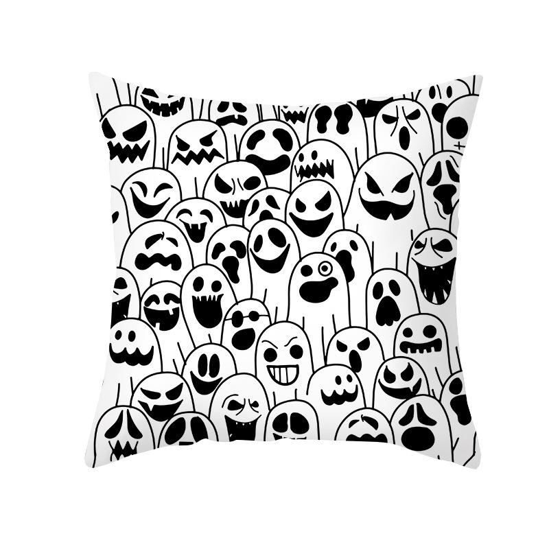 Halloween Spider Pumpkin Castle Print Cushion Cover Home Living Room Sofa Decoration Polyester Pillow Cover 45x45cm