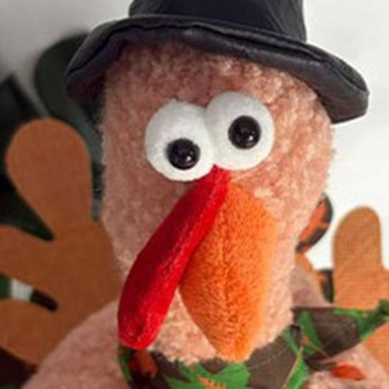 Plush Turkey Headwear with Movable Legs Soft Lining Comfortable Fit Thanksgiving Turkey Hat Festival Party Accessory Holiday Decoration