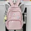 Korean version ins bar pain bag contrasting color schoolbag middle school student backpack large capacity college style transparent schoolbag