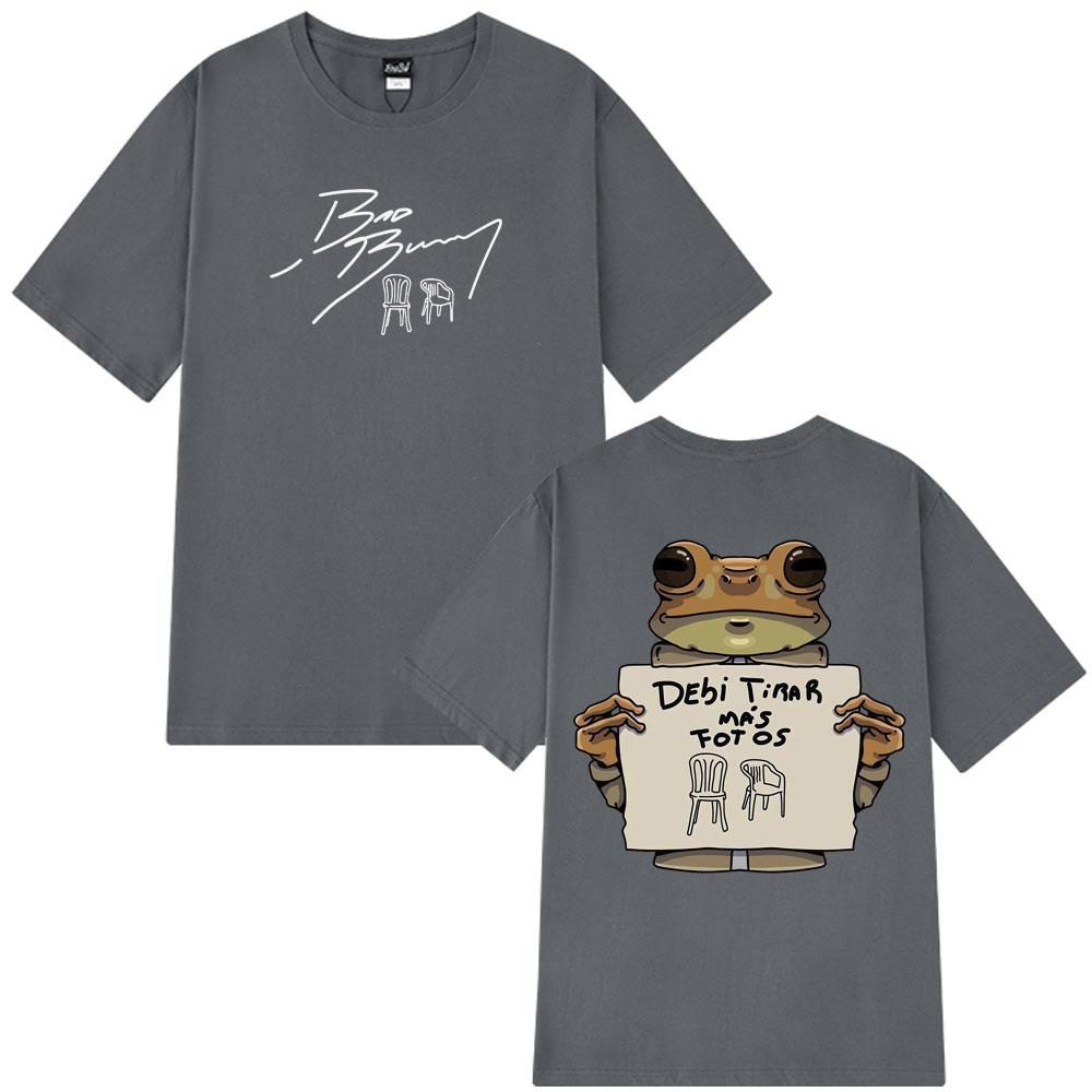 Singer Bad Bunny DTMF Album Graphic 100Cotton Shirt Men Retro Fashion 2026 New Summer Hip Hop Unisex Short Sleeve Loose Tshirt