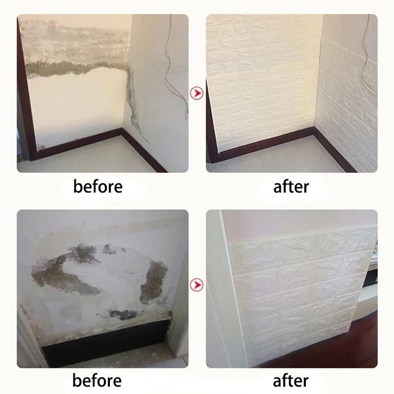 3D Soft Foam Brick Wallpaper Sticker Roll DIY Self Adhesive Living Room Home Kitchen Bathroom Decorative Wall Paper
