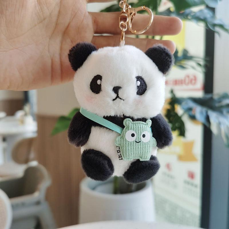 

11cm Latest Cartoon Plush Panda Keychain Pendant Creative Kawaii Doll Bag Charm Cute Dolls Car Key Chains Fashion Presents