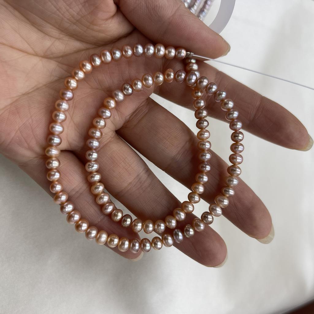 1String, Natural Freshwater Pearls, 4-5mm, Handmade Near Round Pearl Beads for Jewelry Making DIY, Cheapest Items Available 36cm