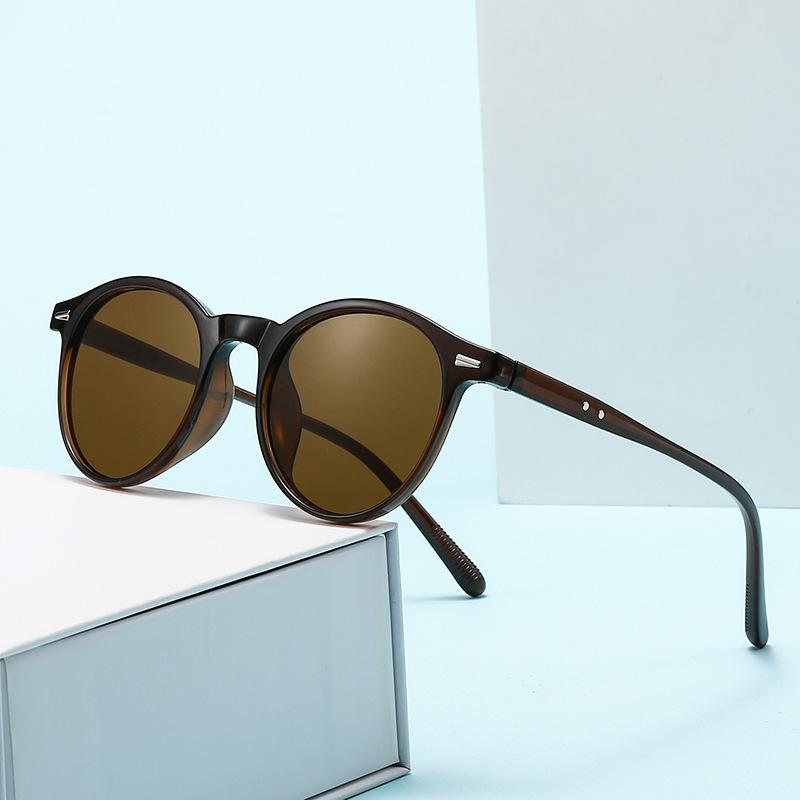 New Small Round Frame Sunglasses for Men Women UV Resistant Sunscreen Outdoor Fashion Driving Eyewear