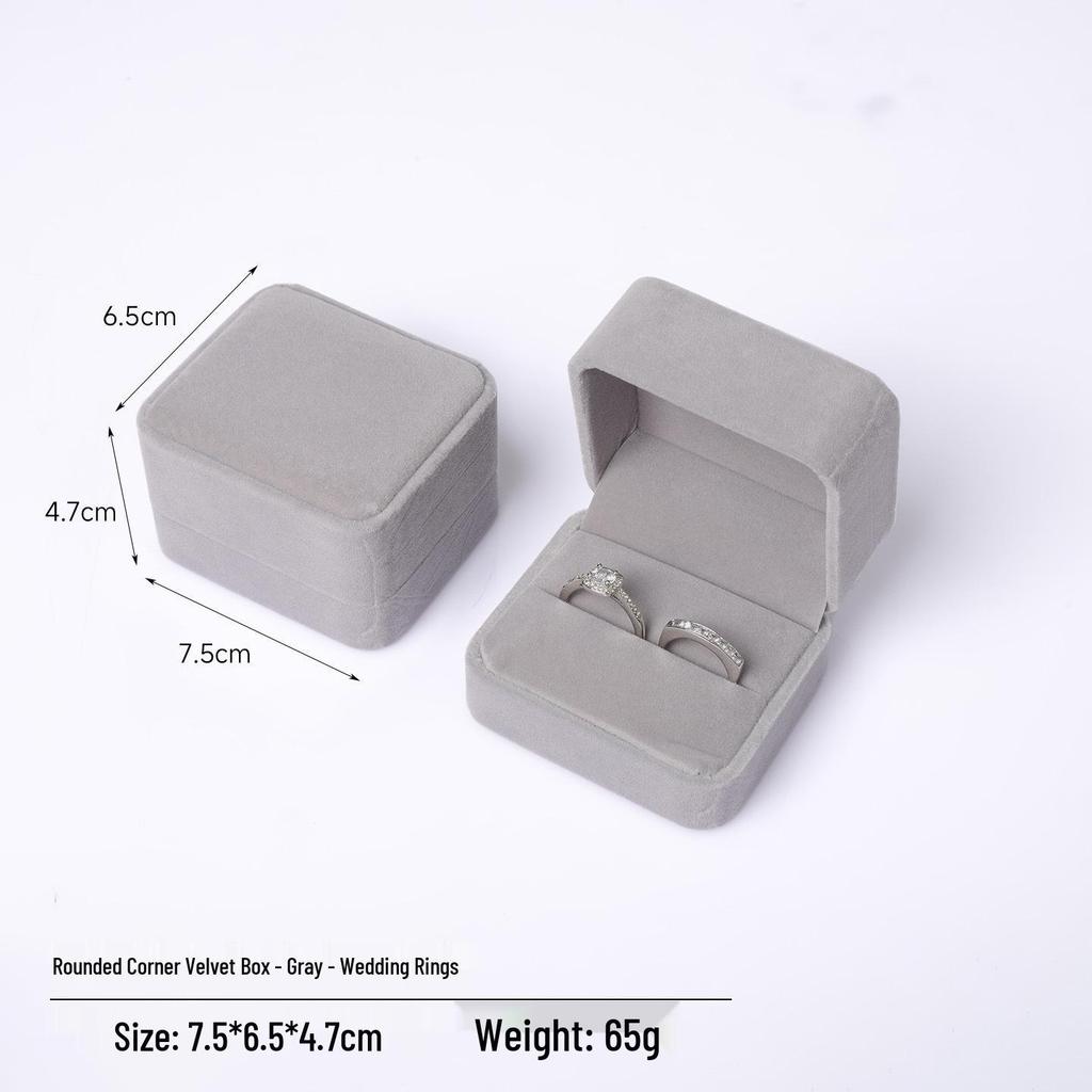 Rounded Corner Plush Jewelry Storage Box for Bracelets, Rings, and Necklaces
