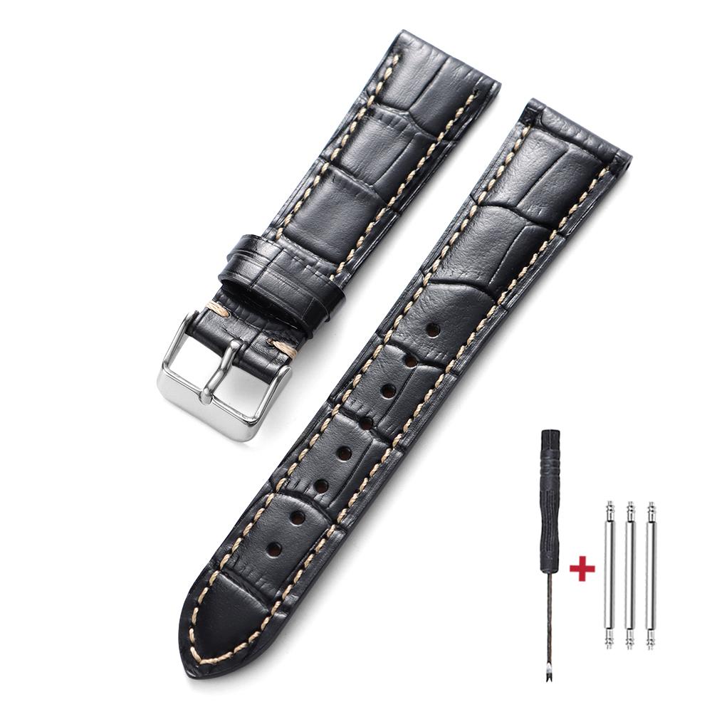 13/15/16/18/19/20/21/22mm Universal Genuine Cowhide Watch Band Vintage Stitching Straps for Men Women Bracelet Belt Accessories