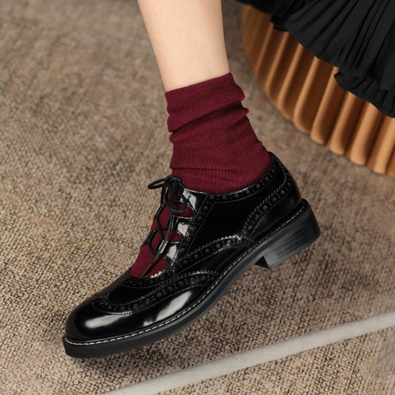 Frühlingsschuhe für Damen, echtes Leder, flache Sommerschuhe, Vintage-Schnürschuhe, Halbschuhe, lässige Mädchenschuhe, Damen, Oxford-Flach