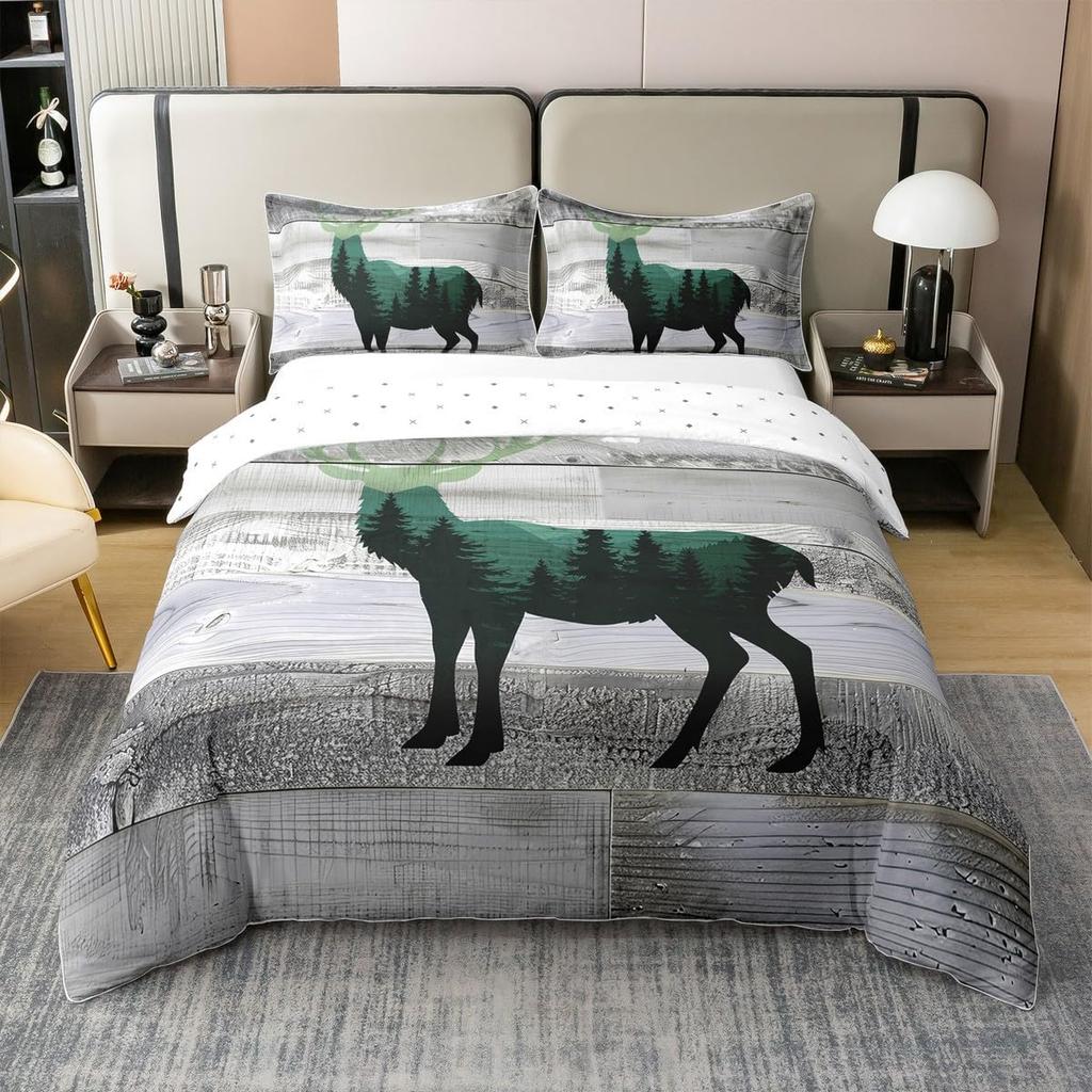 Wildlife Duvet Cover Queen King Size Animal Safari Country Style Quilt Cover Soft Bedding Set For Kids And Teens Bedroom 3 Pcs