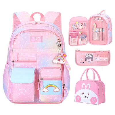 Kawaii Girls School Backpacks Book Bag with Compartments for Girl Schoolbag Set Primary School Bag Kids Rucksack