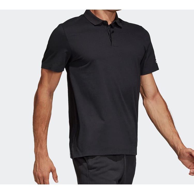 Adidas Polo Shirts Men's Black Polo Collar Moderate Straight Fit DT9911