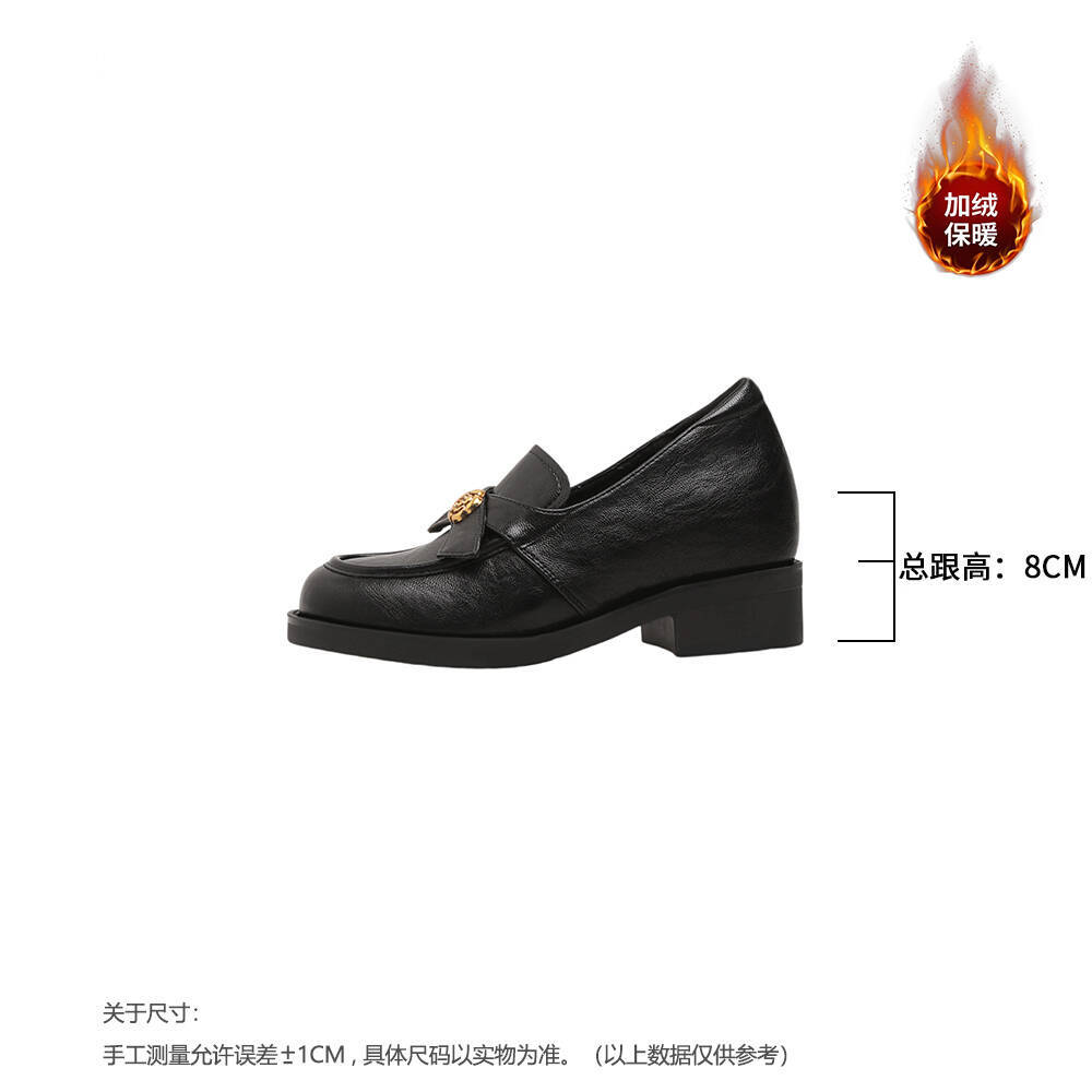 Camellia handmade soft-soled women's new autumn and winter thick-heeled single shoes retro small leather shoes