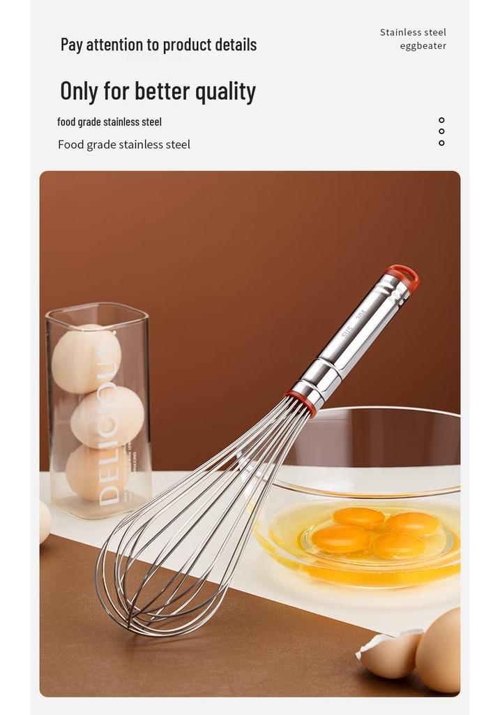 304 Stainless Steel Handheld Egg Beater: Commercial Whisk for Baking & Mixing