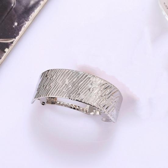 Metal Ponytail Hair Clip Geometric Semi-circle Anti-slip Strong Silver Color Curved Golden Shiny Alloy Hold Women Hair