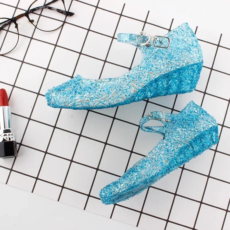 Elsa Princess Crystal Shoes for Girls New Fashion Kids Birthday Casual Sandals Shoes Baby Wedding Party Shoes
