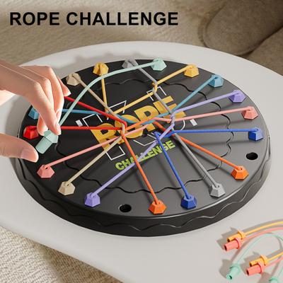 1/2/3 Sets Kids Rope Untangling Game Twisted Rope Knots Challenge Board Game Logic Thinking Interactive Educational Elastic Rope Unhitching Toy