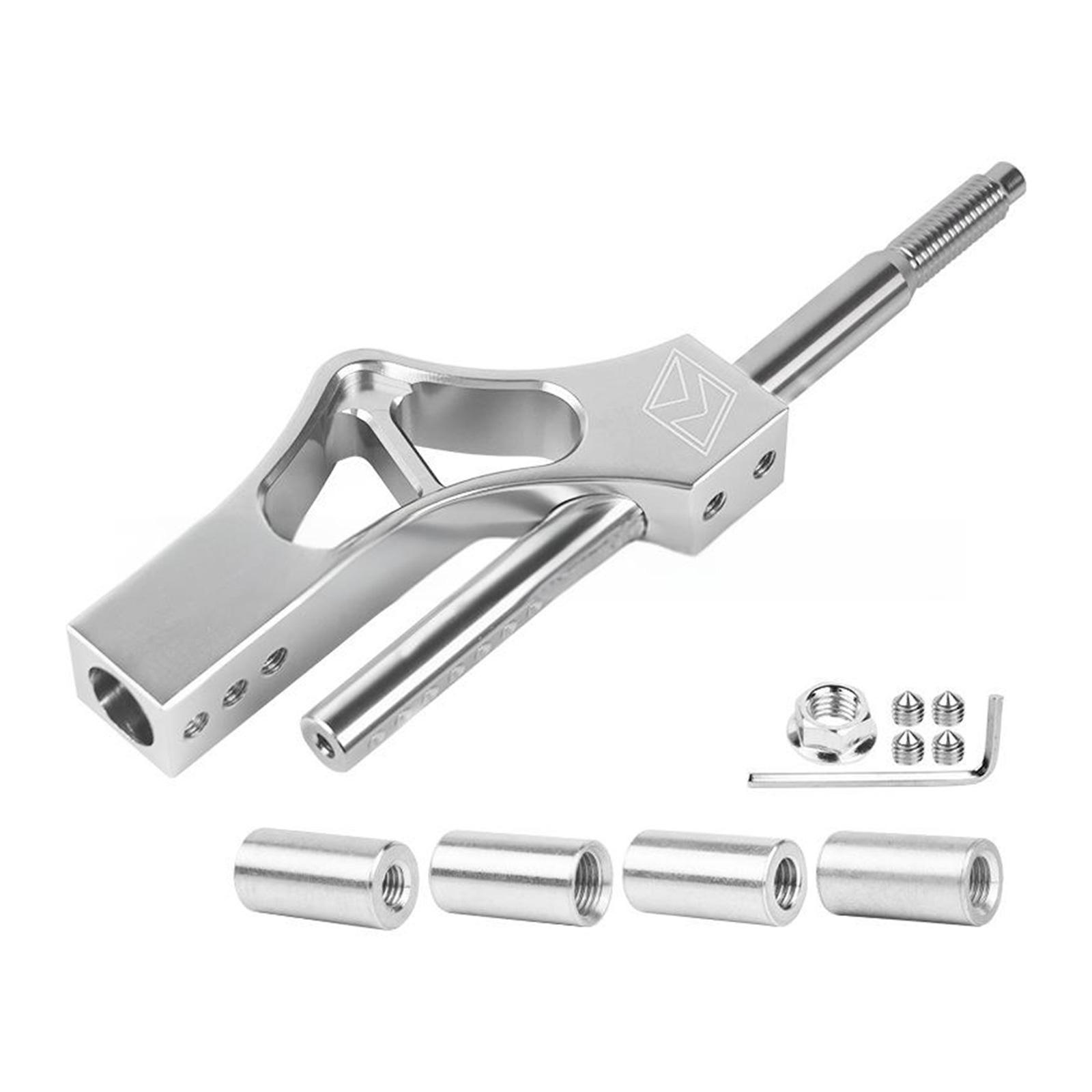 

Регулируемый удлинитель ручки переключения передач автомобиля, универсальная посадка, алюминиевый рычаг переключения передач, эргономичный для повышения комфорта вождения серебряный