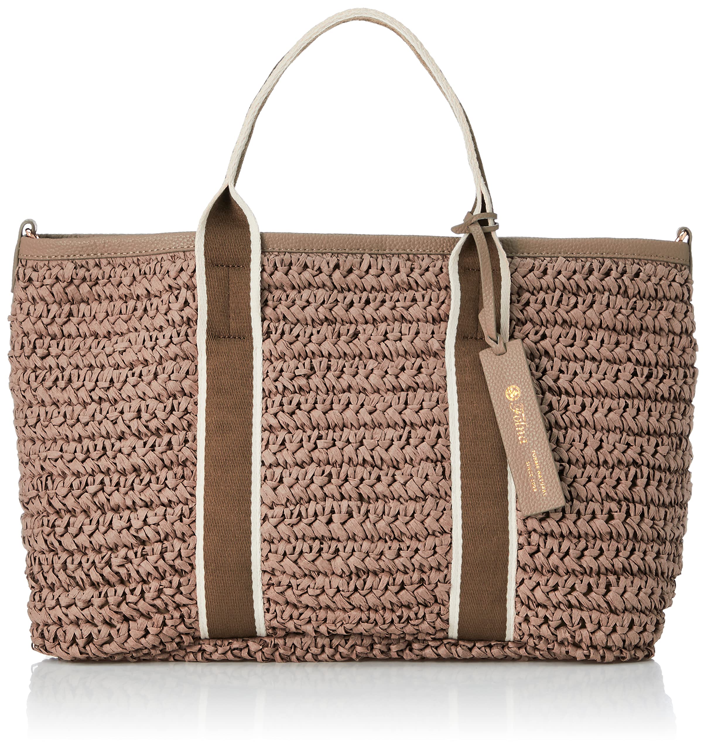 Плетеная сумка-корзина Forna, Лента x Бумага, Женская, Серая (15)