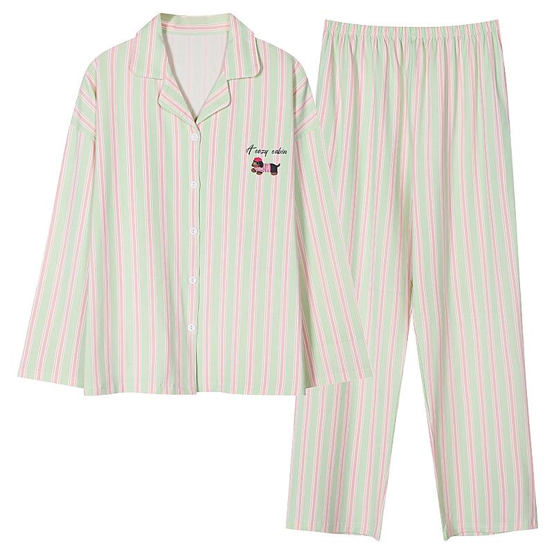 Dámská roztomilá pyžamová souprava s dlouhým rukávem z čisté bavlny 2025 - Jarní/podzimní nošení & Vhodná pro venkovní nošení