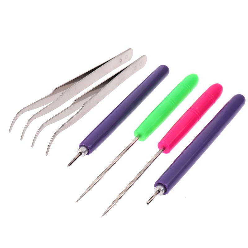 3Pcs Tweezer Needles Slotted Pen Tool Kit Quilling Paper Diy Set Paper Tool