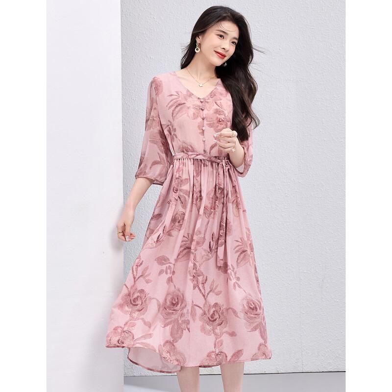 ORIGIN Women s Floral V-Neck Midi Dress XL