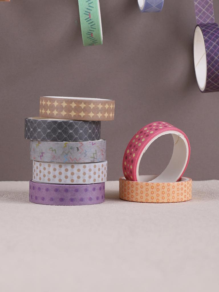 5rolls/box Kawaii Colored Washi Tape Beautiful Decoration Washi Masking Tape Scrapbooking Stationary School Supplies Washi Tape