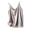 Women's V-Neck Sleeveless Camisole Top Satin Acetate Blend Inner Outer Wear Elegant Style with Suit for Summer Fashion