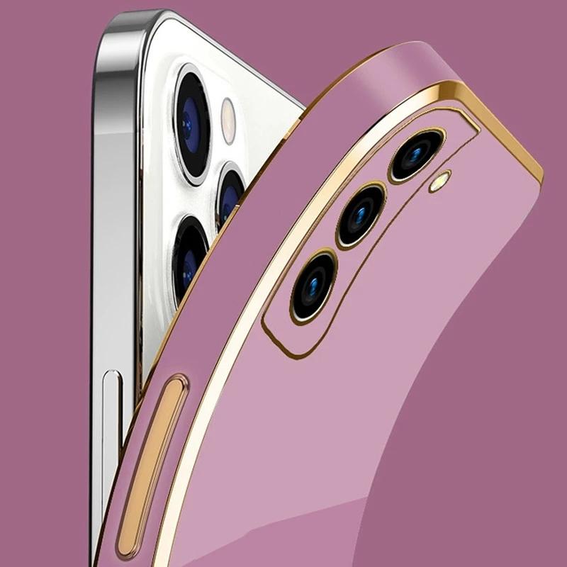 Glossy Plated Phone Case For Samsung Galaxy S23 S22 S21 S20 FE Plus Ultra A14 A24 A34 A54 A04S A13 A32 Silicone Protector Cover