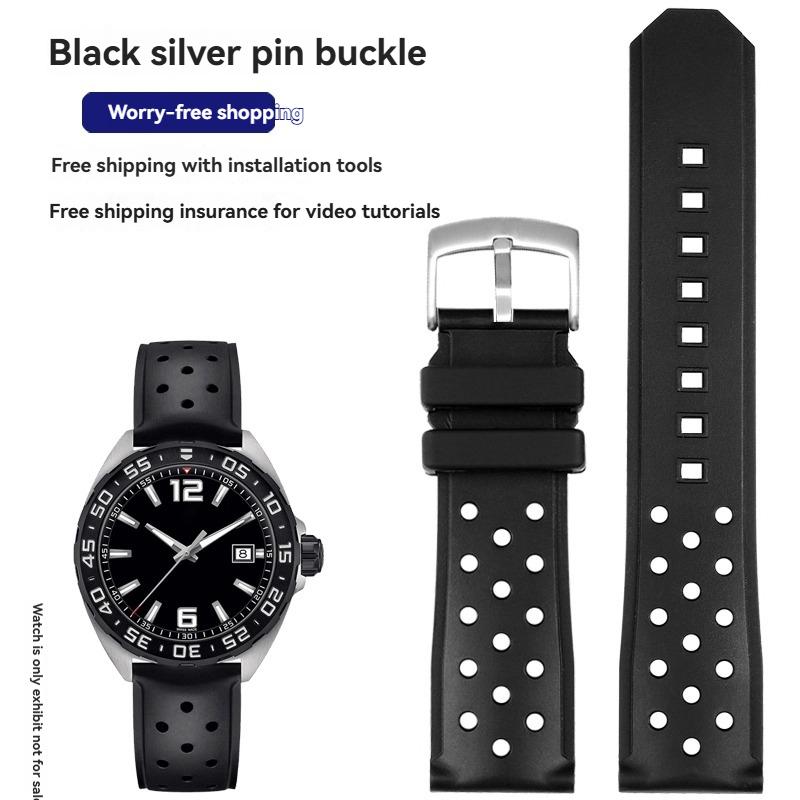 22MM High quality silicone Watch strap For F1 TAG HEUER FORMULA 1 Sports Watch series Rubber Watch band