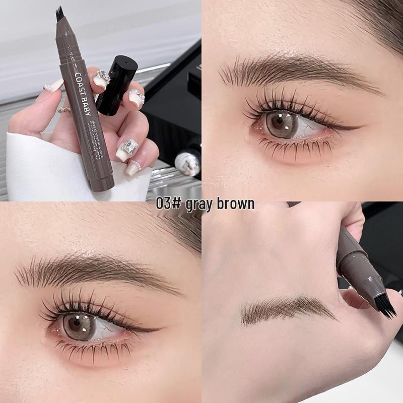 COAST BABY Zachte Inktwenkbrauwpotlood met Meerdere Punten voor Gedefinieerde, Natuurlijke, Langhoudende Wilde Wenkbrauwen