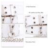 Double Grommet Belt with Chain PU Leather 2 Hole Grommet Fadeproof Stylish Chain Decoration Waist Belt White Free Size