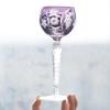 Stile Antico multi colore e cristallo di vetro tagliato a mano bicchieri da vino hock con stelo e base tagliati Decorazione Tavolo Bar di Casa