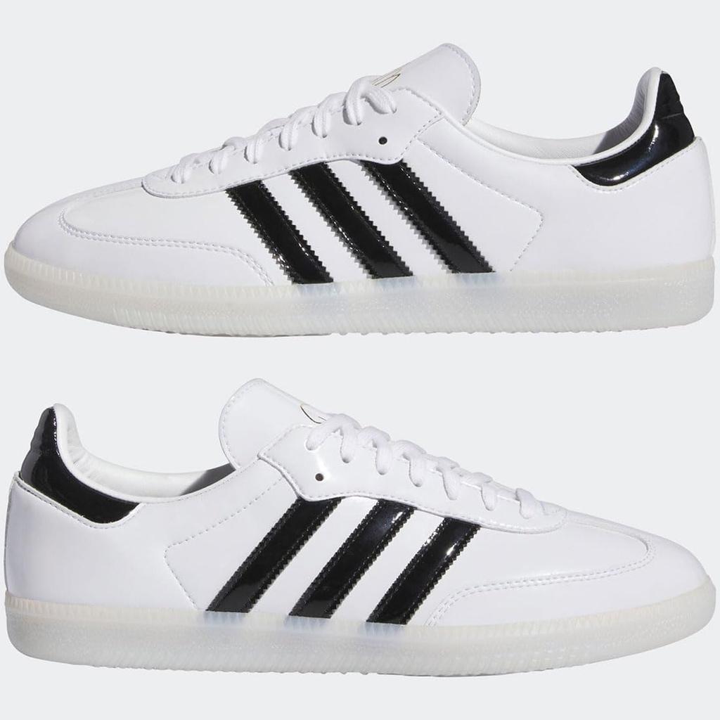 Adidas Dill Samba Patent Leather Size Japan Shoes, White/Core Black/Gold Metallic, IE5158, 27.0cm,