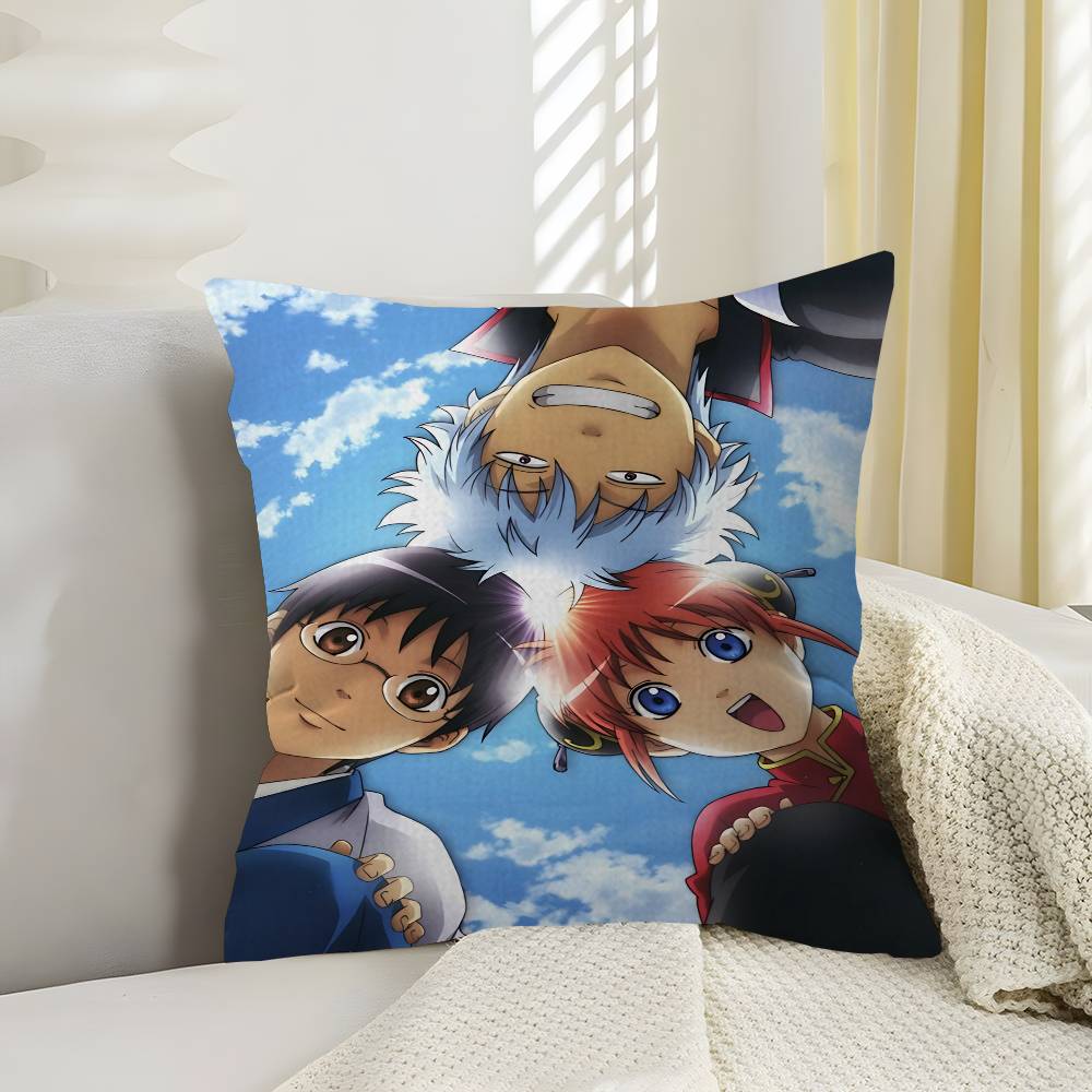 Classic funny Japanese anime GINTAMA Cushion Cover Inches Farmhouse Decor Home Throw Pillow Covers for Couch Decorations