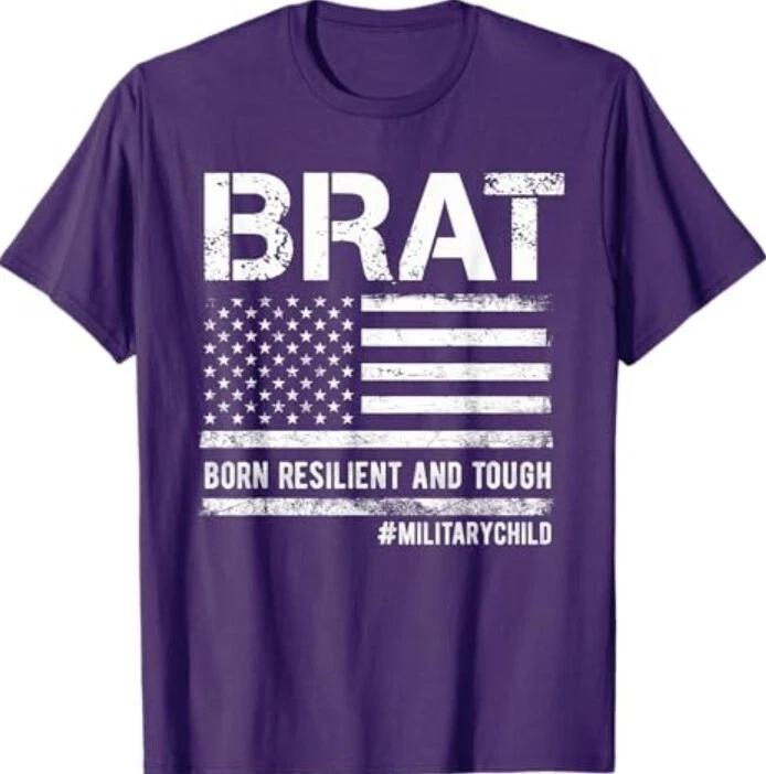 Military Child Month Military BRAT Born Resilent And Tough T-Shirt 4XL