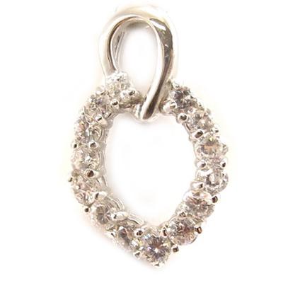 [C4623] - Silver Pendant 'Tenderly' White