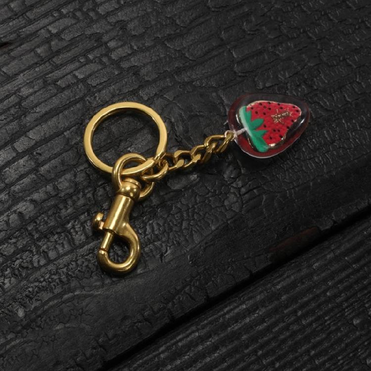 Strawberry Bag Charm Keychain Alloy Material Backpack Pendant for Daily Party